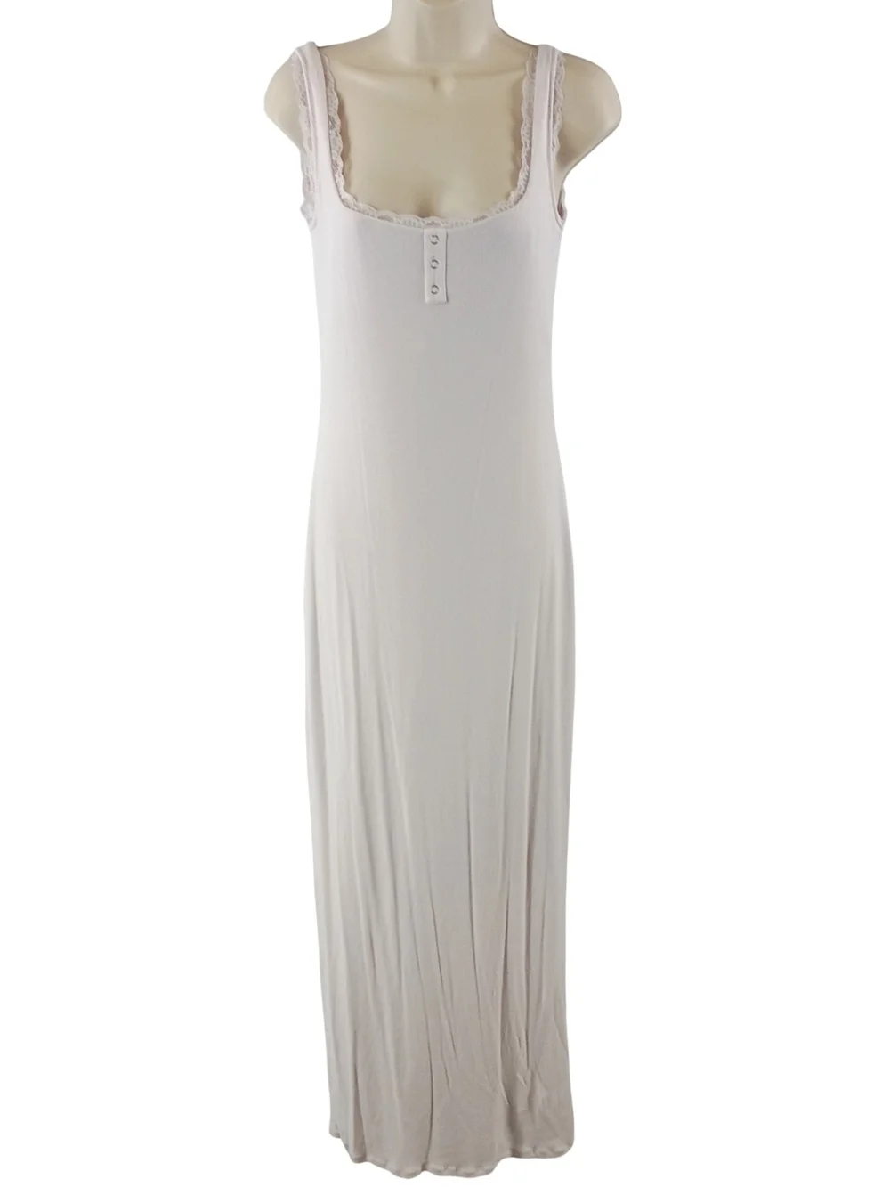 Popilush Lace-Trim Maxi Slip Dress in Pale Pink - Picture 1 of 11